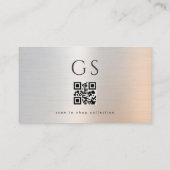 QR Code Boutique Clothing Metallic Luxury  Visitekaartje (Achterkant)