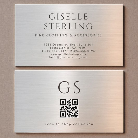 QR Code Boutique Clothing Metallic Luxury  Visitekaartje