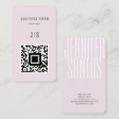 QR Code Boutique Elegant Minimalistisch Monogram Visitekaartje (Voorkant / Achterkant)