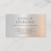 QR Code Boutique Kleding Metallic Luxe Visitekaartje (Voorkant)