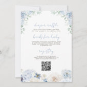 QR Code Boy Blue Baby in Bloom Baby shower Kaart (Achterkant)