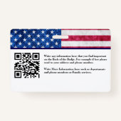 QR Code Brandweerman Medewerker Foto Naam ID Kaart Badge (Achterkant)