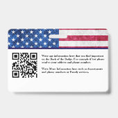 Qr Code Brandwewerknemer Foto Naam ID-kaart Badge (Achterkant)