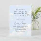 QR Code Bride staat op Cloud Nine Vrijgezellenfees Kaart (Staand voorkant)