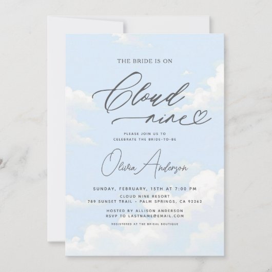 QR Code Bride staat op Cloud Nine Vrijgezellenfees Kaart (Voorkant)