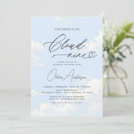 QR Code Bride staat op Cloud Nine Vrijgezellenfees Kaart (Staand voorkant)