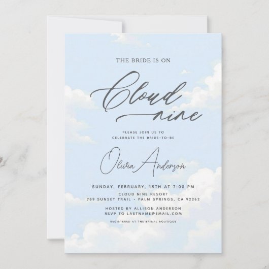 QR Code Bride staat op Cloud Nine Vrijgezellenfees Kaart (Voorkant)