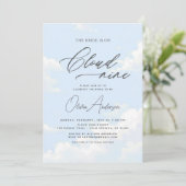 QR Code Bride staat op Cloud Nine Vrijgezellenfees Kaart (Staand voorkant)