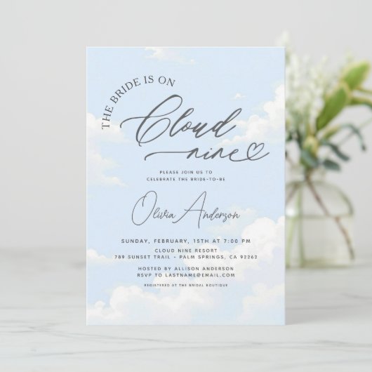 QR Code Bride staat op Cloud Nine Vrijgezellenfees Kaart (Staand voorkant)