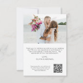 QR code bruiloft dank u foto minimalist Bedankkaart (Achterkant)