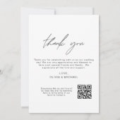QR code bruiloft dank u foto minimalist Bedankkaart (Achterkant)