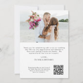 QR code bruiloft dank u foto minimalist Bedankkaart (Achterkant)