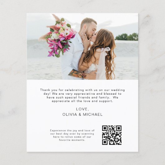 QR code bruiloft dank u fotokaart (Achterkant)