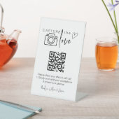 QR-code bruiloft foto delen Reclamebord Met Voetstuk (Insitu)