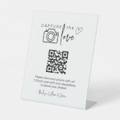 QR-code bruiloft foto delen Reclamebord Met Voetstuk (Voorkant)