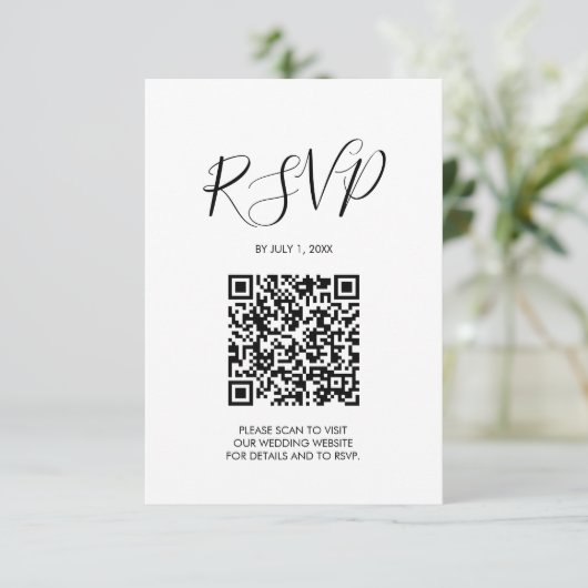 QR code Bruiloft RSVP Roze Tropische Behuizing Kaa (Staand voorkant)