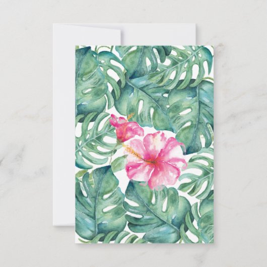 QR code Bruiloft RSVP Roze Tropische Behuizing Kaa (Achterkant)