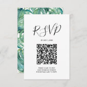 QR code Bruiloft RSVP Roze Tropische Behuizing Kaa (Voorkant / Achterkant)