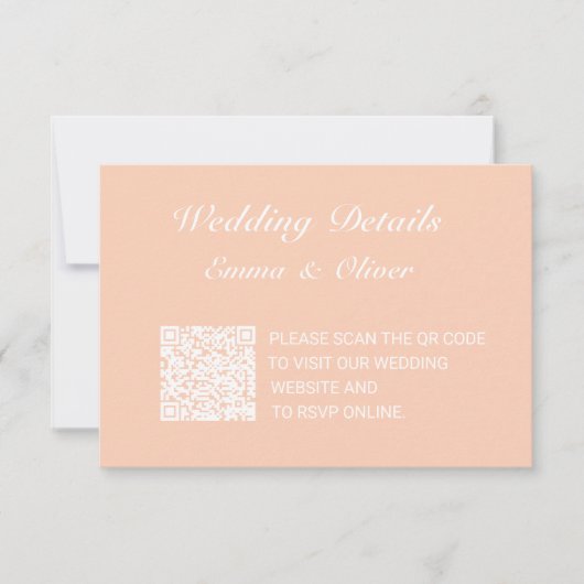 QR Code Bruiloft Website Details Behuizing Kaart (Voorkant)