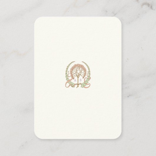 QR-code bruiloft website info Art Nouveau behuizin Informatiekaartje (Achterkant)