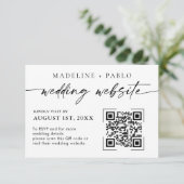 QR Code Bruiloft Website Kaart Mimalistisch Script (Staand voorkant)