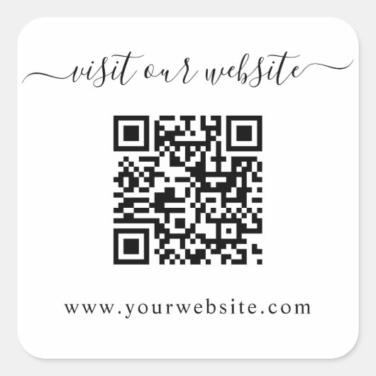 QR-code bruiloft Website Vierkante Sticker (Voorkant)