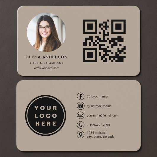QR-code bruine foto Visitekaartje
