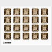 QR Code bruine groovy gevonden voorwerpen Vierkante Sticker (Vel)