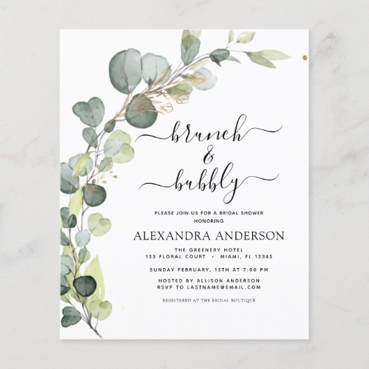 QR Code Brunch & Bubbly Bridal Shower Uitnodiging Flyer (Voorkant)