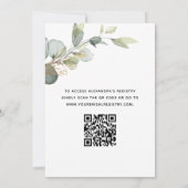 QR Code Brunch & Bubbly Bruiloftsfeest Eucalyptus Kaart (Achterkant)