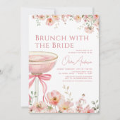 QR Code Brunch met het Bride Pink Vrijgezellenfees Kaart (Voorkant)