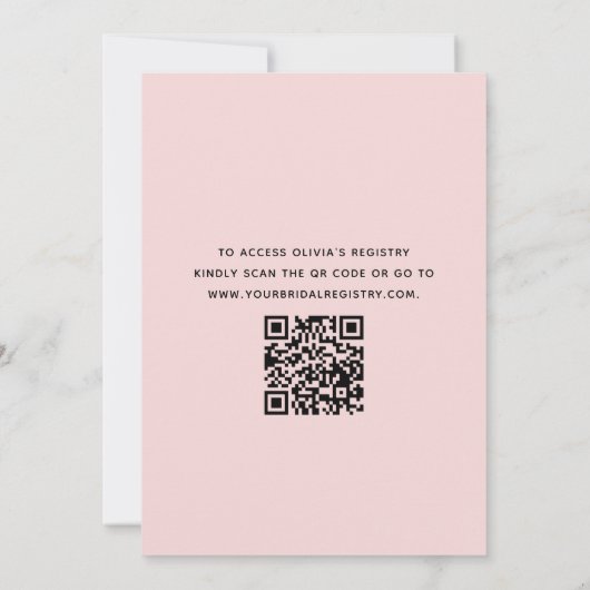 QR Code Brunch met het Bride Pink Vrijgezellenfees Kaart (Achterkant)