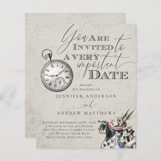 QR Code Budget  Alice in Wonderland Wedding (Voorkant / Achterkant)