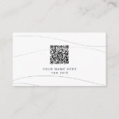 Qr Code Budget Modern Abstract Waves Informatiekaartje (Voorkant)
