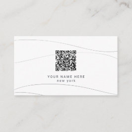 Qr Code Budget Modern Abstract Waves Informatiekaartje