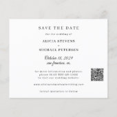 QR CODE budget moderne foto trouwkaart save the da Flyer (Achterkant)