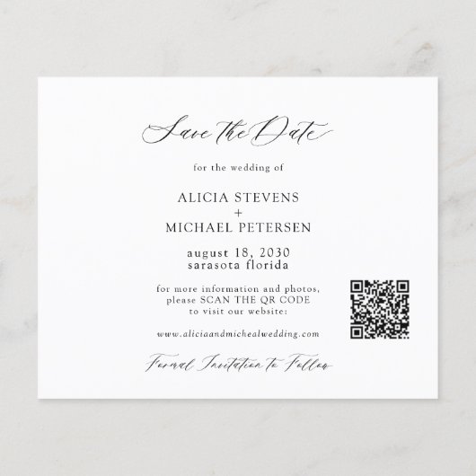 QR CODE budgetelegante fotobruiloft, behalve datum (Achterkant)