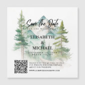 QR-code buiten opslaan van de datum bruiloft Magnetische Uitnodiging (Voorkant)