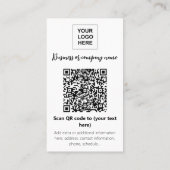 QR-code bureau tafelblad sjabloon Visitekaartje (Achterkant)
