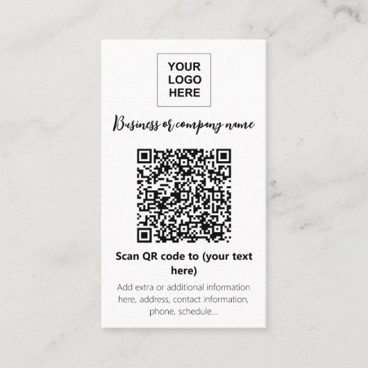 QR-code bureau tafelblad sjabloon Visitekaartje (Voorkant)