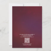 QR Code Burgundy Blush Floral Waterverf Script Kaart (Achterkant)