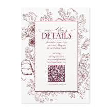 QR-code Burgundy Floral bruiloft - Gegevens