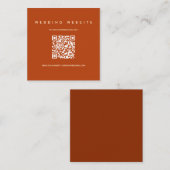 QR-code Burnt Oranje Weddenschap Website Informatiekaartje (Voorkant / Achterkant)