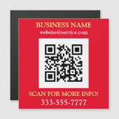 QR-code, bus. Naam Promo, geel wit rood (Voorkant / Achterkant)