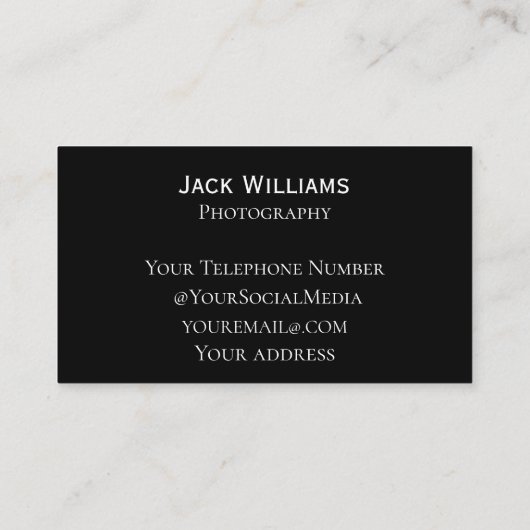 QR-code Business Black Professional-fotograaf Visitekaartje (Achterkant)