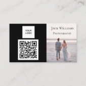 QR-code Business Black Professional-fotograaf Visitekaartje (Voorkant)