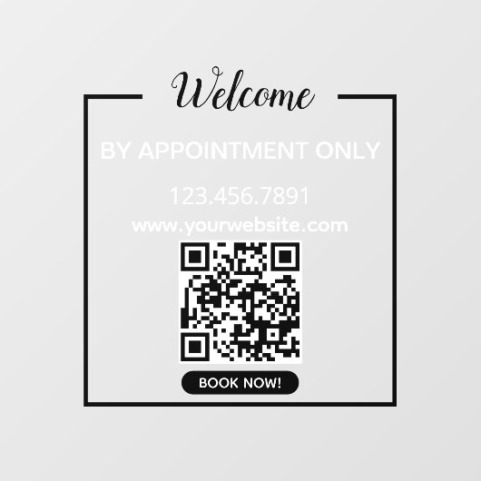 QR Code Business Boek nu Welkom Raamsticker (Vel)