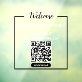 QR Code Business Boek nu Welkom Raamsticker (Vel 3)