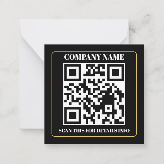QR Code Business Branding Easy Note Card Notitiekaartje (Voorkant)