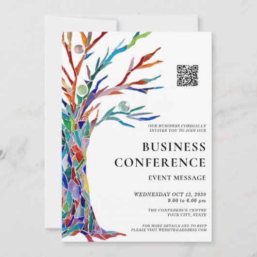 QR Code Business Conference Kaart (Voorkant)